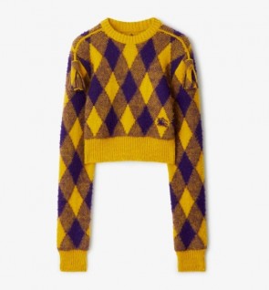 Lady's Burberry Argyle Wool Sweater