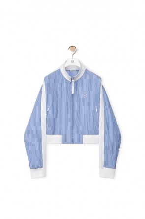 Lady's Loewe Tracksuit Jacket In Striped Cotton