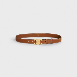 Lady's Celine Medium Triomphe Belt In Natural Calfskin Tan