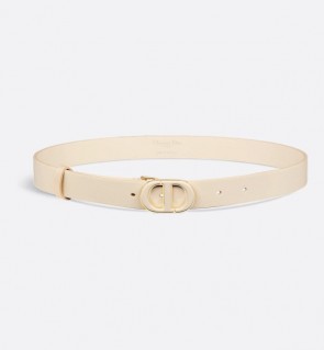 Lady's Dior 30 Montaigne Belt in Light Ivory Smooth Calfskin, 25 MM