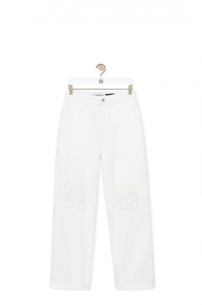 Lady's Loewe Anagram Baggy Jeans In Denim