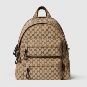 Gucci GG Canvas Backpack With Gucci Logo