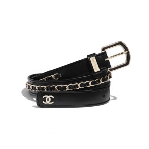 Women's Chanel Calfskin & Gold-Tone Metal Black AA6808 B03134 94305