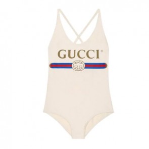 Sparkling swimsuit with Gucci logo