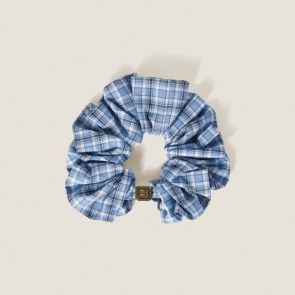 Lady's Miu Miu Checked Poplin Scrunchie