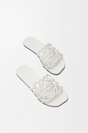 Lady's Loewe Petal Anagram slide in soft calfskin