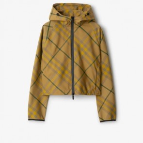 Lady's Burberry Cropped Check Lightweight Jacket