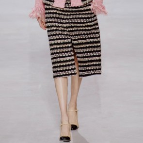 Lady's Chanel Skirt Tweed Black & Multicolour