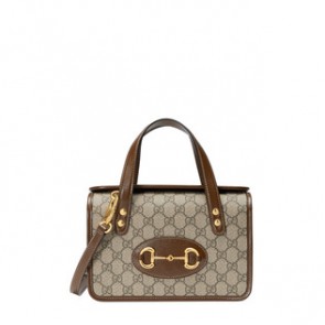 Beige Gucci Horsebit 1955 Mini Top Handle Bag