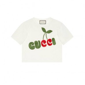 Women's Gucci Cherry Print Cotton T Shirt Clothes