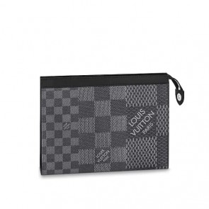 LV Pochette Voyage Mm Damier Graphite Clutch Bag