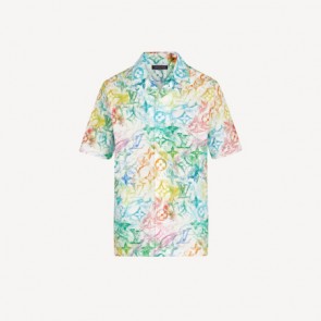 Men's LV Summery Pastel Shirt With Graphic Short Sleeved Shirts