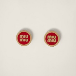 Lady's Miumiu Enameled Metal Earrings