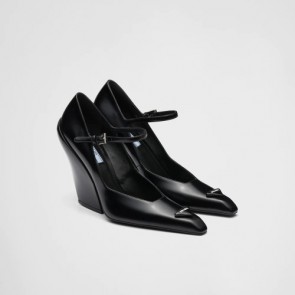 Lady's Prada Brushed Leather Pumps Shoes