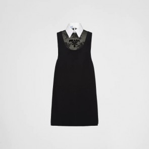 Lady's Prada Embroidered Cady Mini-dress