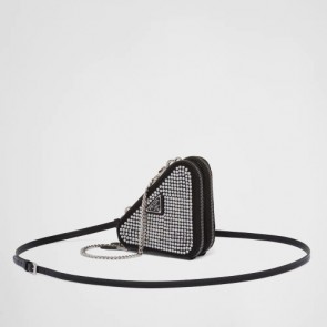 Prada Crystal Embellished Triangular Mini-pouch 