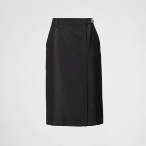 Lady's Prada Kid Mohair Midi Skirt