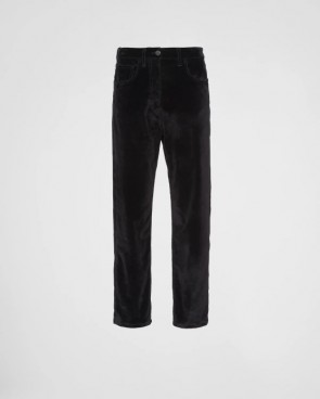 Lady's Prada Five-Pocket Velvet Denim Jeans