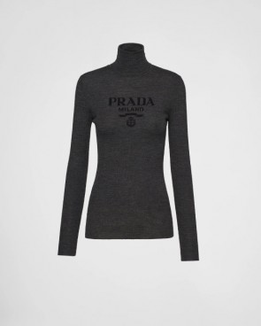 Lady's Prada Superfine Wool Turtleneck Sweater