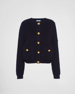 Lady's Prada Navy Wool cardigan
