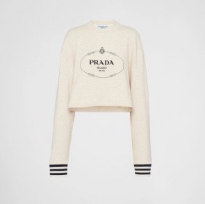Lady's Prada Oversized Cotton Fleece Sweatshirt