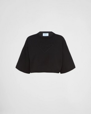 Lady's Prada Cropped Superfine Wool And Viscose Sweater