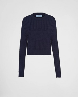 Lady's Prada Cotton Crew-Neck Sweater
