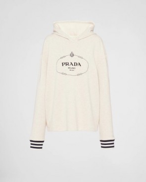 Prada Oversized Cotton Fleece Hoodie