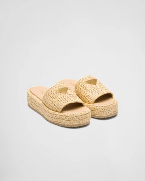 Lady's Prada Crochet Flatform Slides