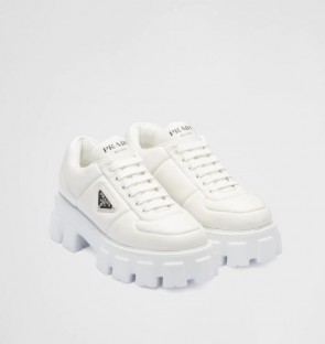 Lady's Prada Soft Padded Nappa Leather Lace-Up Shoes