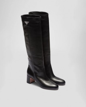 Lady's Prada Leather Heeled Boot