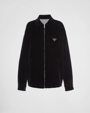 Lady's Prada Velvet Denim Blouson Jacket
