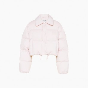 Lady's MiuMiu Cropped Technical Pongé Down Jacket