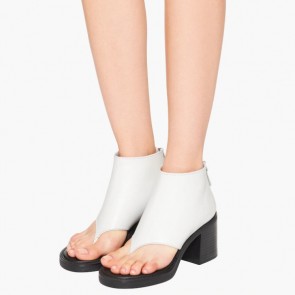 Lady's Miumiu Leather Thong Booties