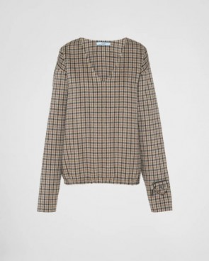 Lady's Prada Cashgora Check Top