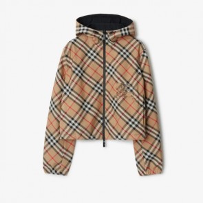 Lady's Burberry Cropped Reversible Check Jacket