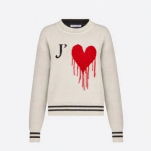 Women's amour embroidered sweater in cashmere knit 954S55AM026_X0801