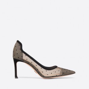 Women d-moi high-heeled shoe in dotted swiss tulle