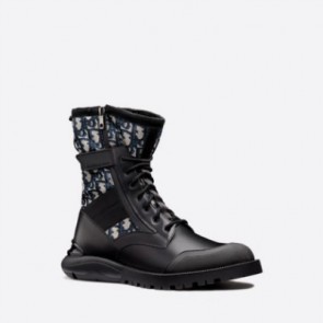 Oblique and black calfskin boots 3BO218YOF_H169