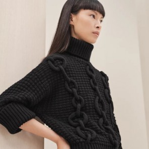 Lady's Hermes "Do Re Boucles" Bicolor Sweater