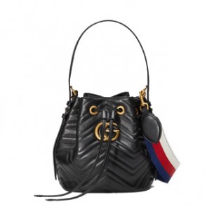 Gucci women GG Marmont quilted leather bucket bag 476674