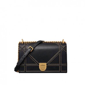 Dior women diorama bag in studded lambskin