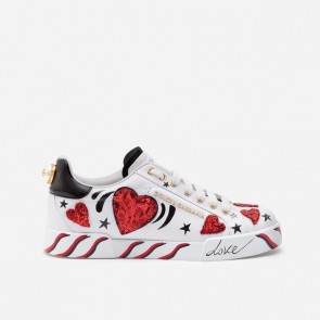 DolceGabbana Calfskin nappa portofino sneakers with patch embellishment SHOES