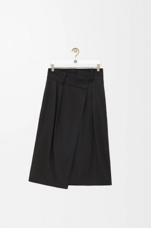 Lady's Loewe Wrap Skirt In Cotton And Silk