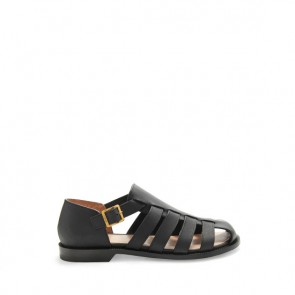 Lady's Loewe Campo Sandal In Waxed Calfskin