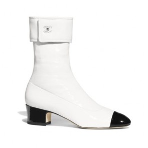 Lady's Chanel Ankle Boots In Patent Leaher 
