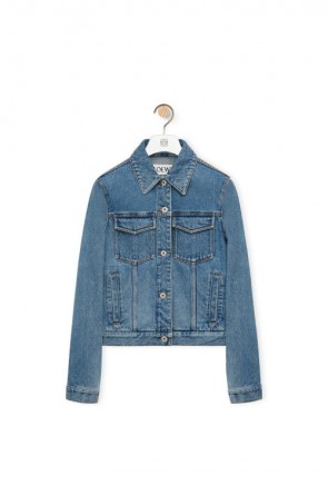 Lady's Loewe Anagram Jacket In Denim