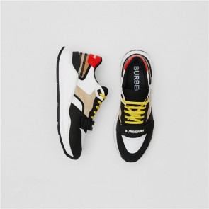 BURBERRY Nylon Suede and Vintage Check Sneakers STYLE 80273501 SHOES