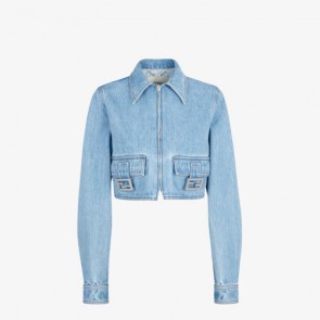Lady's Fendi Jacket Blue Denim Jacket