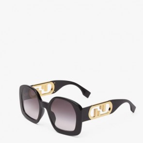 Fendi O’Lock eyewear Black Havana acetate sunglasses